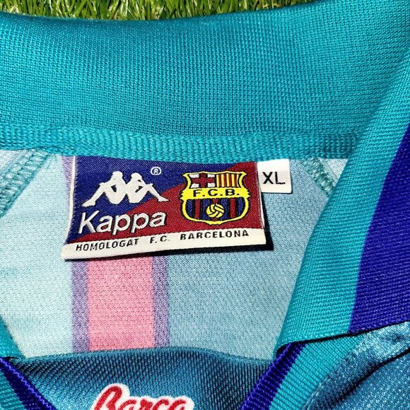 Ronaldo Kappa Barcelona UEFA CUP FINAL 1996 1997 Away Soccer Jersey Shirt XL - Picture 6 of 9